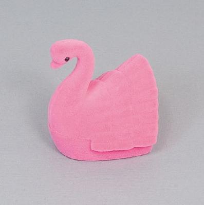 Sametová krabička na šperky - růžová labuť