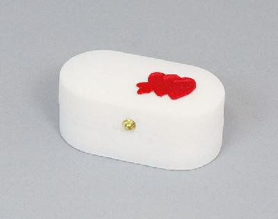 Sametová krabička na šperky - bílá krabička