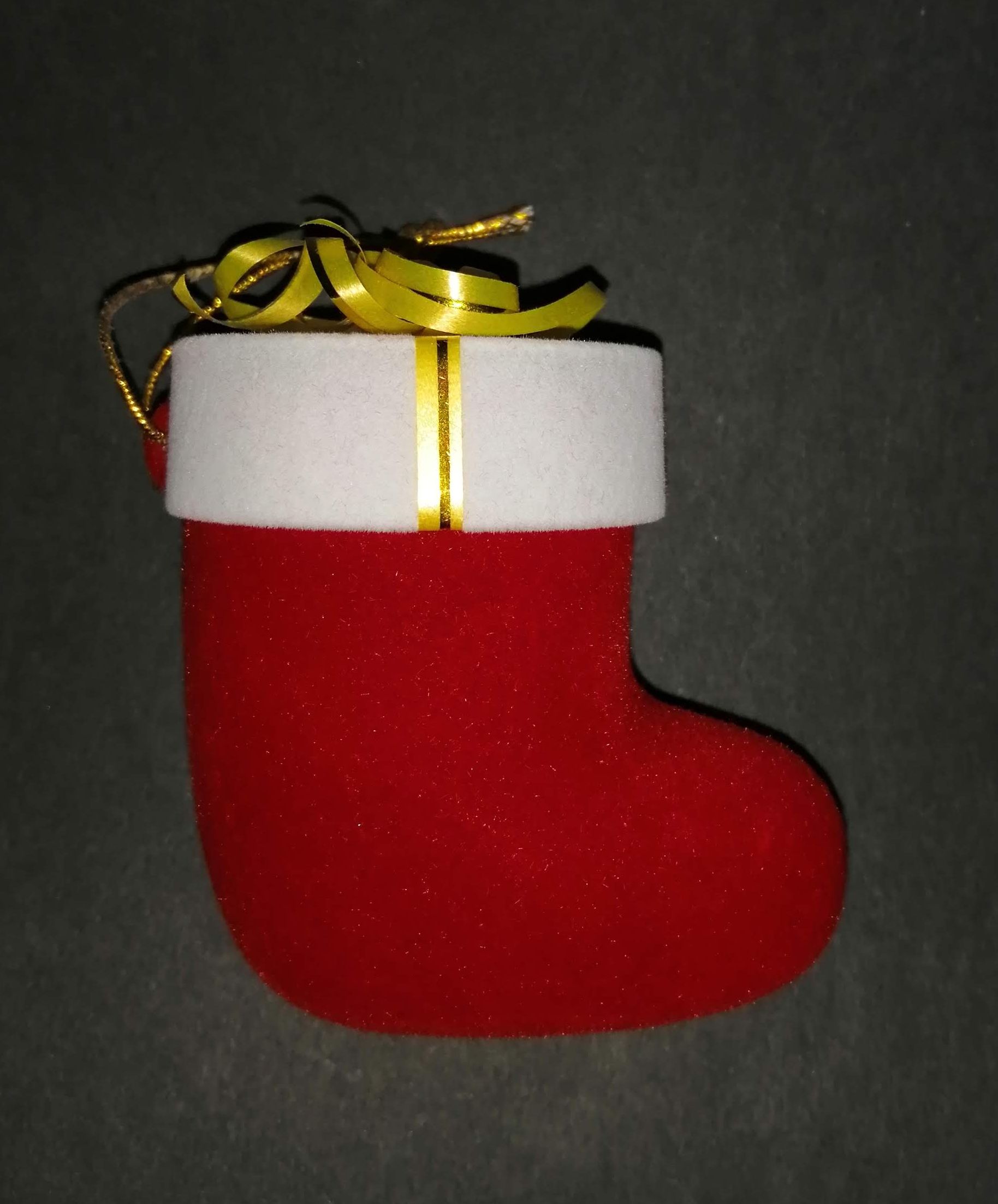 Sametová krabička na šperky - vánoční bota