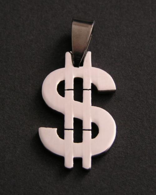 Dolar - ocelový přívěsek