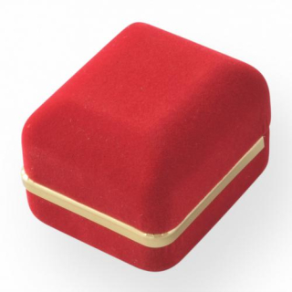 Sametová červená krabička na šperky s AU linkou na prsten