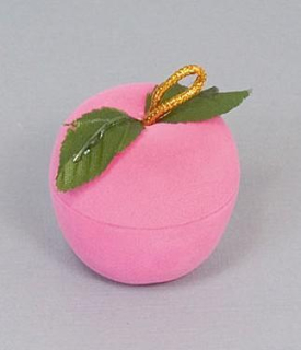 Sametová krabička na šperky - růžové jablíčko