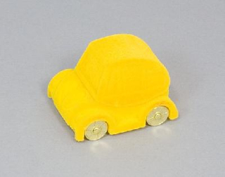 Sametová krabička na šperky - žluté autíčko