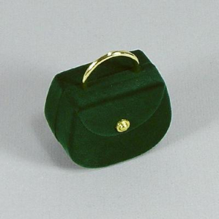 Sametová krabička na šperky - zelená taška