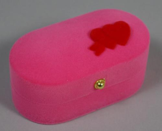 Sametová krabička na šperky - růžová krabička