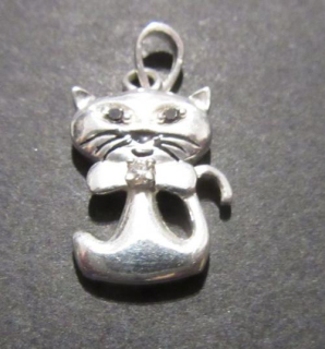 Kočka sympaťák - stříbrný přívěsek