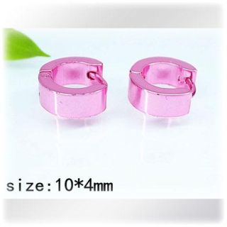 Malé růžové ocelové náušnice - Hmotnost: 2.4g, 10*4mm