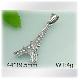 Eiffelova věž zdobená umělými kamínky - ocelový přívěsek - varianta 2
