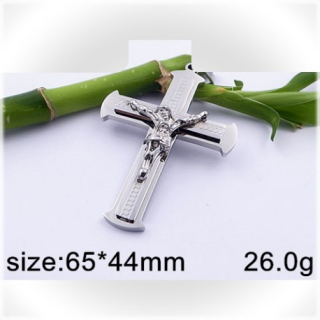 Kříž s Ježíšem Kristem - ocelový přívěsek - 65x44mm