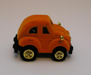 Sametová krabička na šperky - auto oranžové