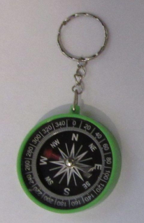 Zelený kompas - přívěsek na klíče