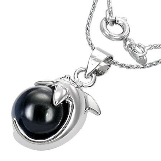 Černá kulička - náhrdelník