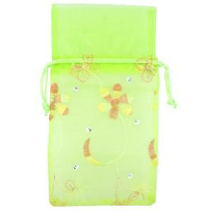 Dárkový sáček - pastelově zelený s květy