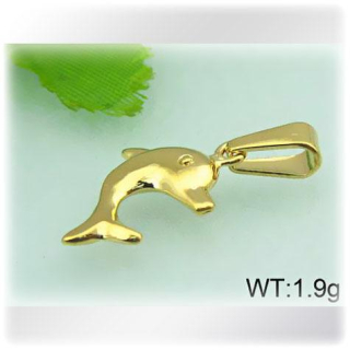 Delfínek z oceli ve zlaté barvě - ocelový přívěsek - varianta 2