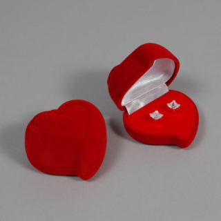 Krabička na šperky - ve tvaru srdce červené barvy