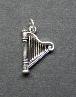 Harfa - stříbrný přívěšek na krk