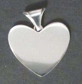 Velké placaté srdce - přívěsek ze stříbra
