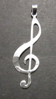 Obrovský houslový klíč - přívěsek ze stříbra
