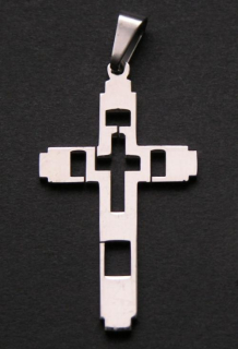 Kříž v kříži - ocelový přívěsek