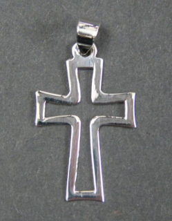 Křížek - obrys - stříbrný přívěsek
