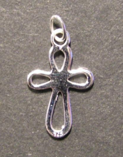 Malý obrysový křížek - stříbrný přívěsek / přívěsek ze stříbra
