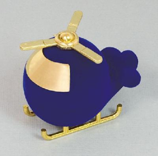 Sametová krabička na šperky - modrý vrtulník