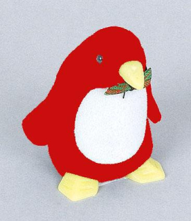 Sametová krabička na šperky - červený tučňák