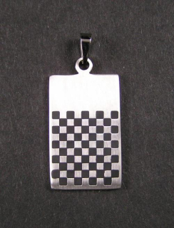 Přívěsek - šachovnice - ocelový přívěsek