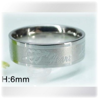 Ocelový prsten s nápisem Heart - velikost 6