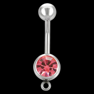 Piercing s růžovou kuličkou