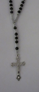 Růženec - korálkový náhrdelník 70cm - černý