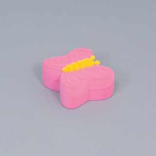 Růžový motýl - sametová krabička na šperky