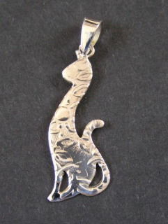 Silueta kočky - stříbrný přívěsek / přívěsek ze stříbra