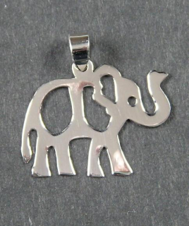 Stříbrný přívěsek - silueta slona