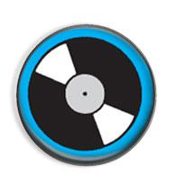 Vinyl (blue) - button