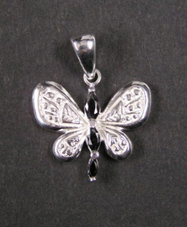 Zdobený motýlek - stříbrný přívěšek