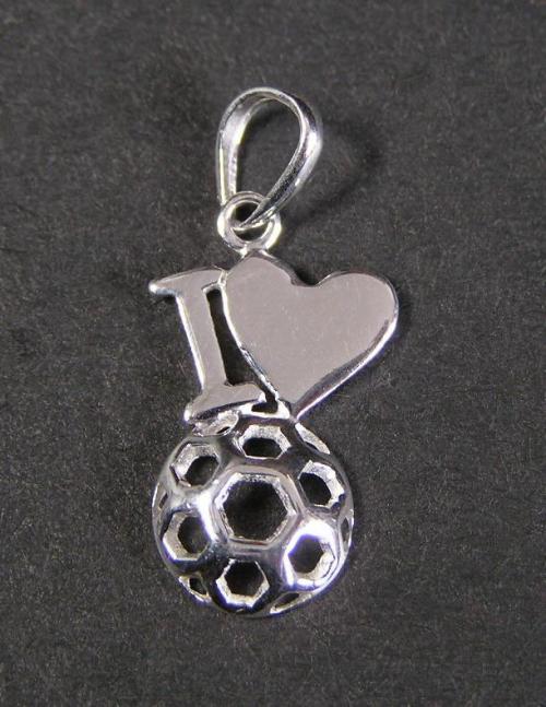 I love football - stříbrný přívěsek