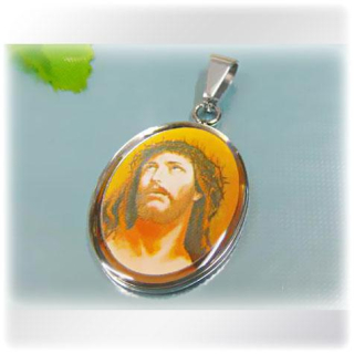 Ježíš Kristus vyobrazen na destičce - ocelový přívěsek