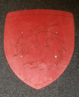 Velký štít červený (40cm) - drak